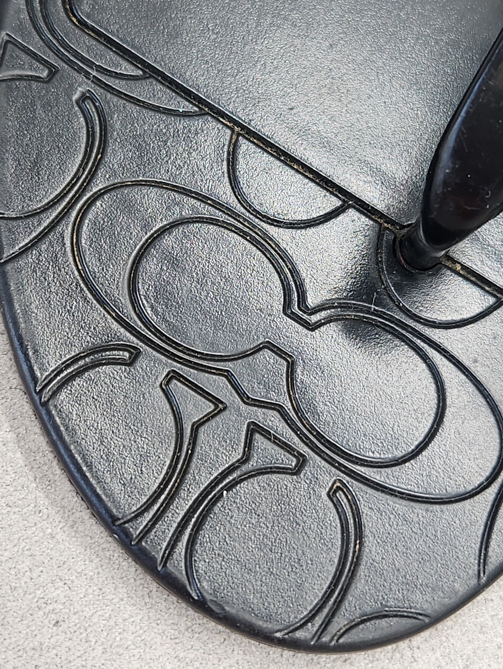 Coach T-strap Sandals 9 Black Jelly Piccadilly A6370 Thong Dainty Logo Charm - Picture 11 of 16